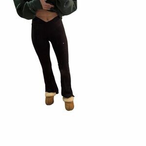 Aerie Black Crossover Flared Leggings